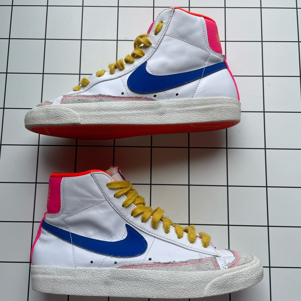 Nike Blazer Mid 77 Pink and Yellow Sneakers - 7